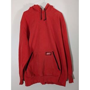 Milwaukee Tool Mens 3X Red Pullover Hoodie Workwear Sweatshirt RN15042